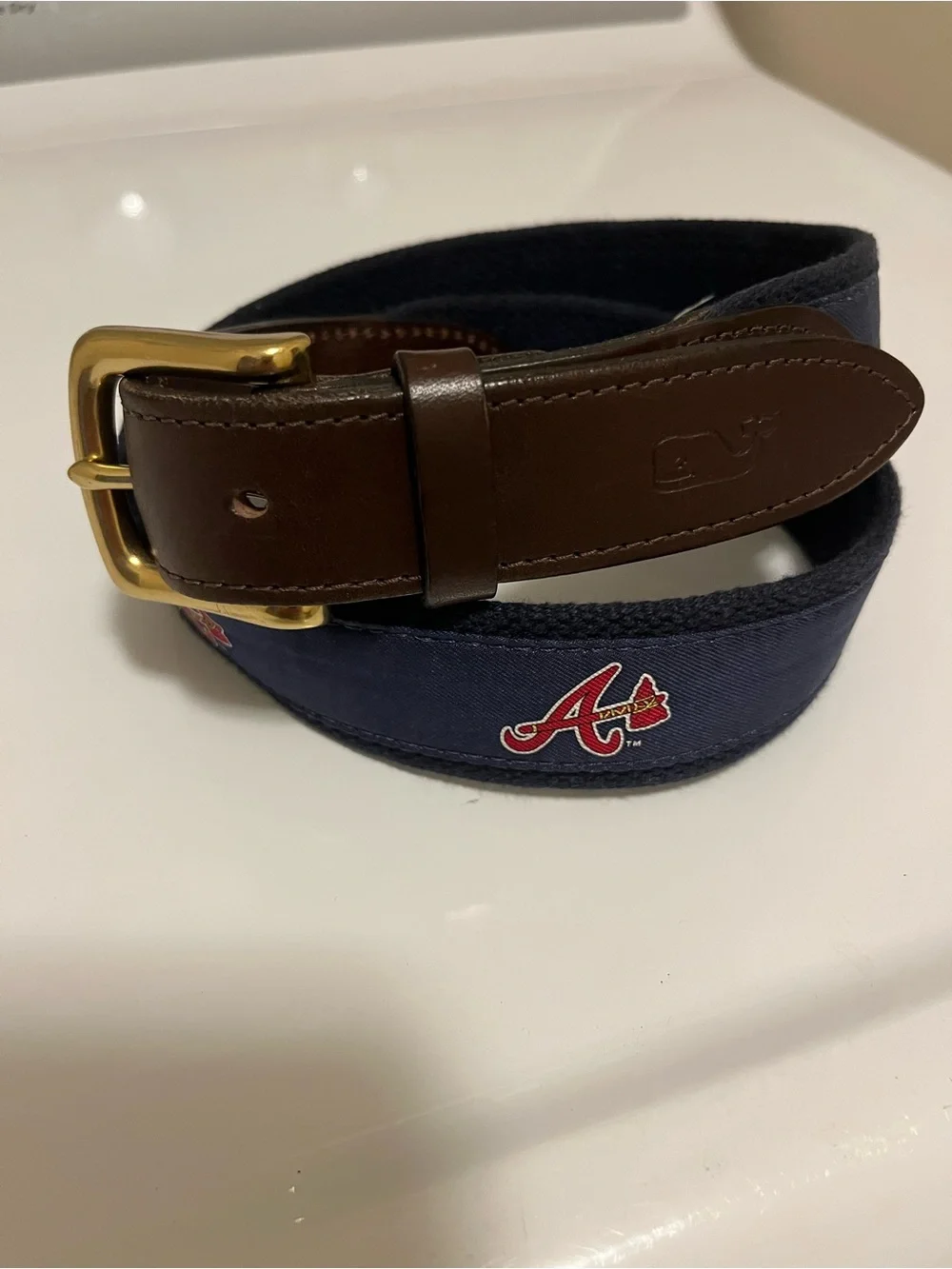 Vineyard Vines Atlanta Braves Canvas Club Belt
